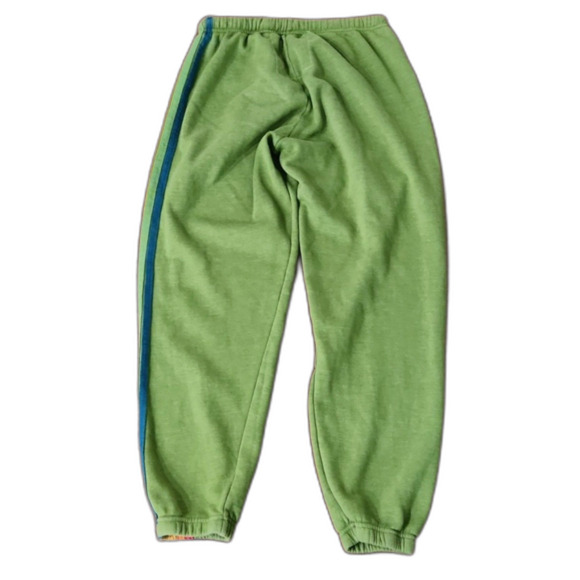 Aviator Nation 5 Stripe Sweatpants, Jungle Green/Neon Rainbow, Size L - Picture 6 of 11